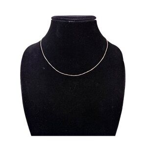 Sterling Silver Womens Box Chain Necklace 925 Italy Stamped Delicate Design